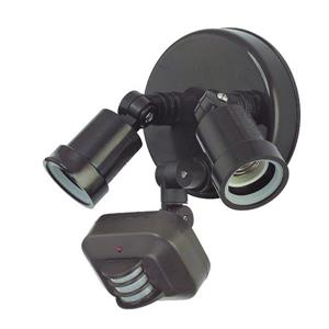 Motion Activated Polycarbonate 2-Light Floodlight - Bronze