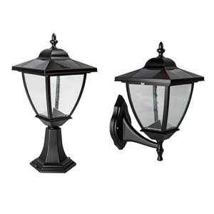 Classy Caps Elegante Aluminum Black 17-in x 8-in Solar Lamp