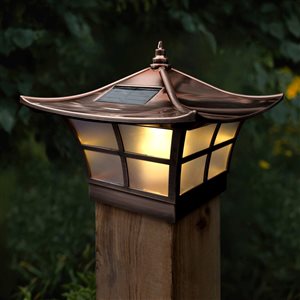 Luminaire solaire de capuchon de poteau, 4.72 x 7,46, noir, 2