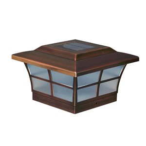 Classy Caps Prestige Solar Copper Plated 6-in x 6-in Post Cap