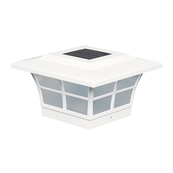 Classy Caps Prestige Solar PVC White 5-in x 5-in Post Cap