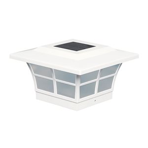 Classy Caps Prestige Solar PVC White 5-in x 5-in Post Cap