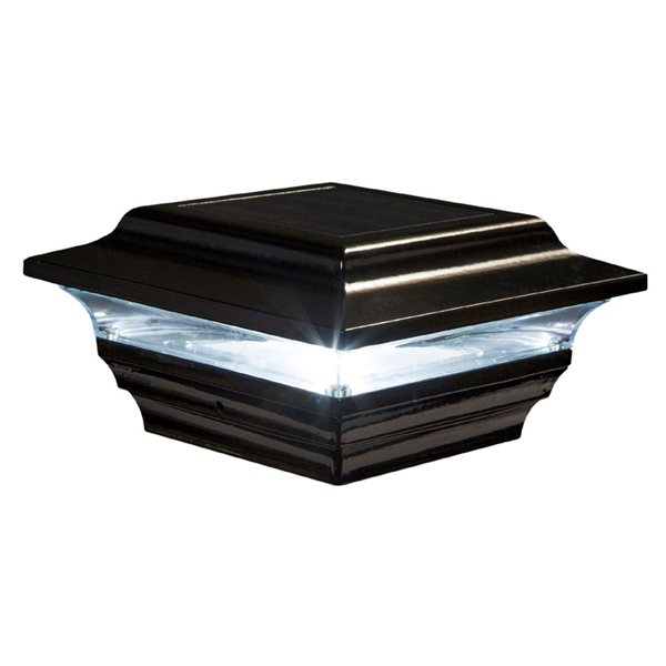 Classy Caps Imperial Black Aluminum 4-in x 4-in Solar Post Cap SL211B RONA