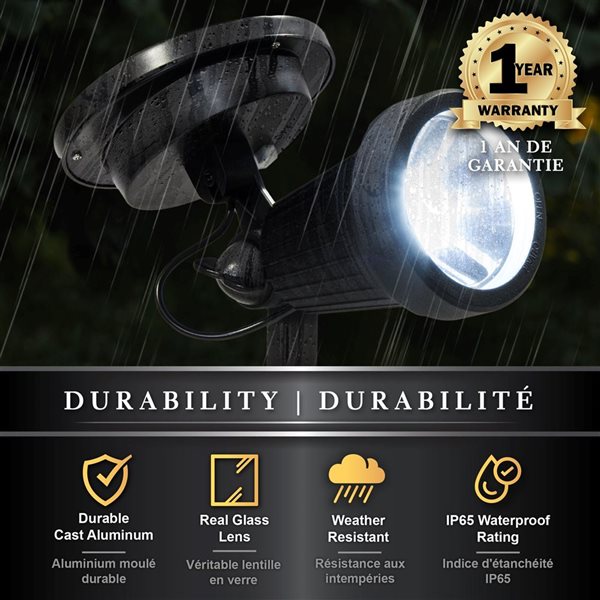 Classy Caps High Performance Solar Spotlight Black Aluminium