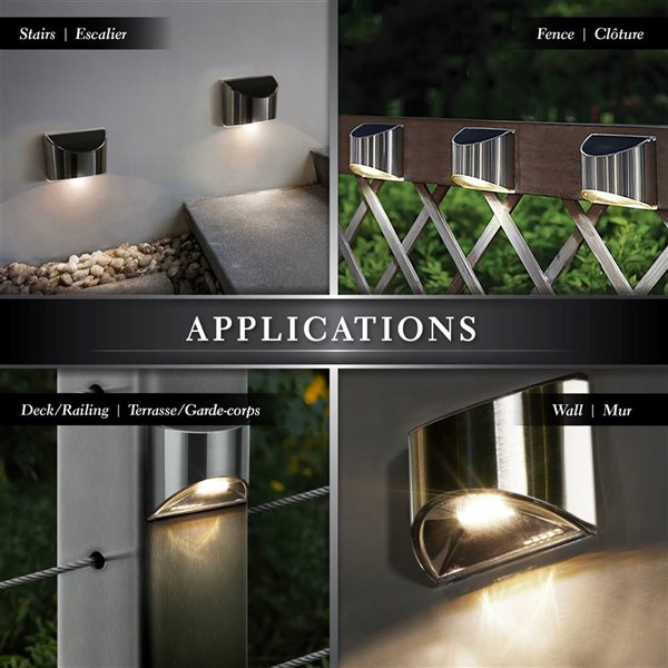 Classy Caps Stainless Steel Solar Deck and Wall Light