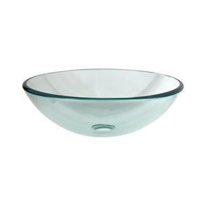 Elements of Design Fauceture Crystal Clear Glass Vessel Round Bathroom Sink