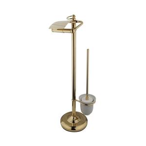 Elements of Design Vintage Polished Brass Freestanding Spring-Loaded Toilet Paper Holder