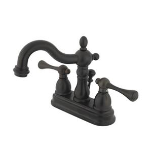 Elements of Design New Orleans 6.25-in  Oil-Rubbed Bronze Metal Lever Handle Centerset Bathroom Faucet (Drain Included)