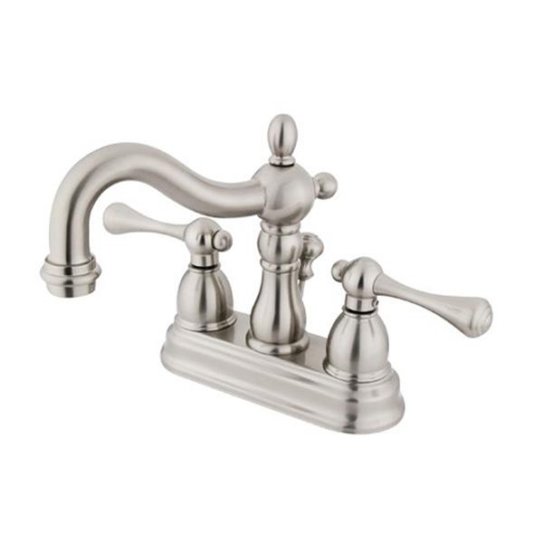 Elements of Design New Orleans 6.25-in Satin Nickel Buckingham Metal Lever Handle Centerset Bathroom Faucet (Drain Included)