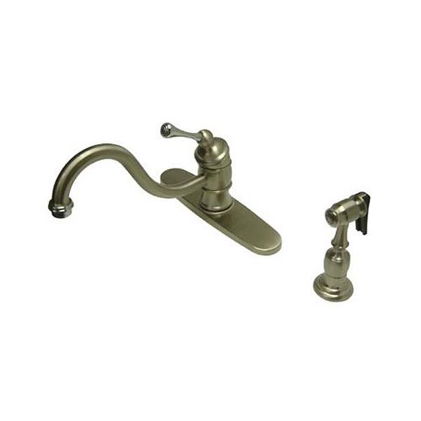 Elements Of Design Hot Springs Satin Nickelchrome 7 In Lever Handle Deck Mount Low Arc Kitchen 5486