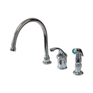 Elements of Design Georgian Polished Chrome 11-in Lever-Handle Deck Mount High-Arc Kitchen Faucet
