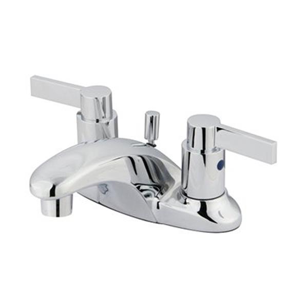 Elements of Design Nuvofusion Polished Chrome 2-Handle 4-in Centerset Deck Mount Bathroom Faucet with Drain