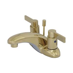 Elements of Design Nuvofusion Polished 4-in Brass 2-Handle Centerset Bathroom Faucet (Drain Included)