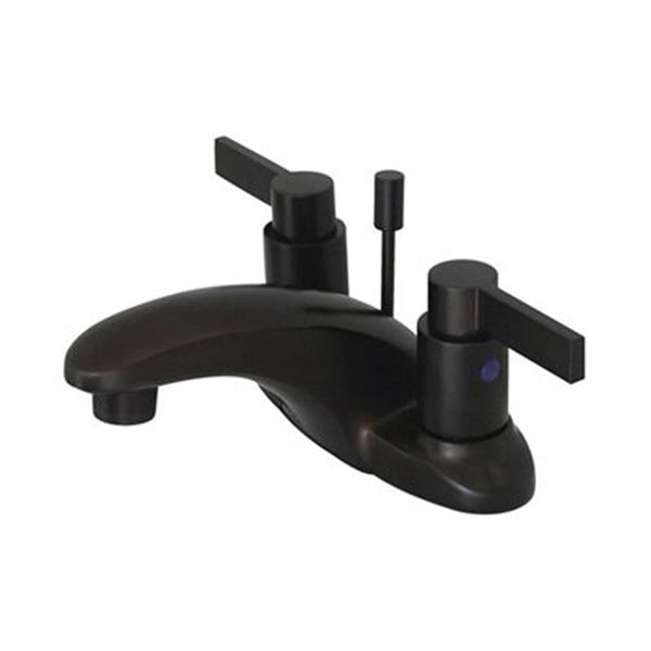 Elements of Design Nuvofusion Oil-Rubbed 4-in  Bronze 2-Handle Centerset Bathroom Faucet (Drain Included)