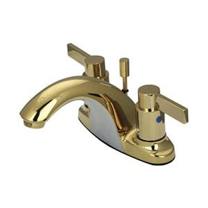 Elements of Design NuvoFusion Polished Brass 2-Handle 4-in Centerset Deck Mount Bathroom with Drain