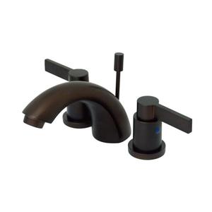 Elements of Design NuvoFusion Oil-Rubbed Bronze 2-Handle 4-in Mini Widespread Deck Mount Bathroom Sink Faucet With Drain