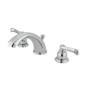 Elements of Design 2 Handle Widespread Deck Mount Chrome Bathroom Faucet with Drain
