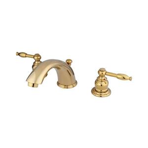 Elements of Design Polished Brass 2-Handle Widespread Deck Mount Bathroom Faucet With Drain