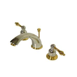 Elements of Design Chrome/Polished Brass 2 Handle Deck Mount  Widespread Bathroom Faucet with Drain