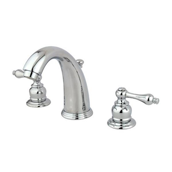 Elements of Design Magellan Chrome 2 Handle Widespread Deck Mount Bathroom Faucet with Drain