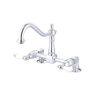 Elements of Design Chrome 8-in Lever-Handle Deck Mount Kitchen Faucet