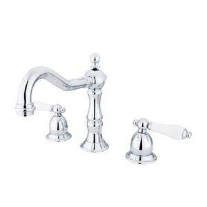 Elements of Design Baltimore 7.44-in Chrome Porcelain Lever Handle Widespread Bathroom Sink Faucet