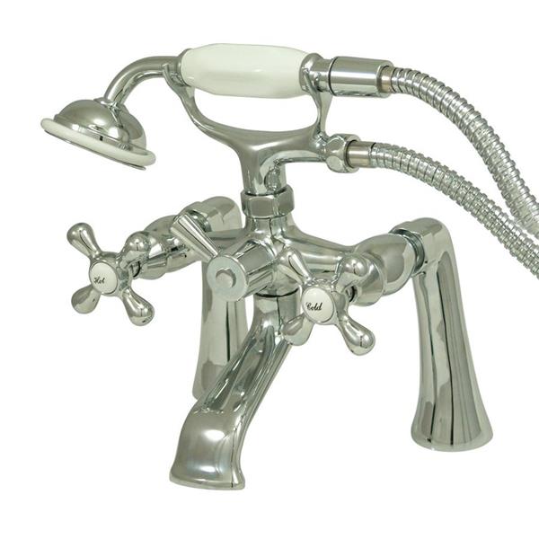 Elements of Design Chrome 3-Handle Wall Mount Bathtub Faucet