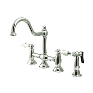 Elements of Design Restoration Chrome 2-Handle Deck Mount Bar and Prep Kitchen Faucet With Sprayer