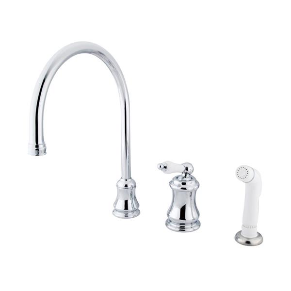 Elements of Design Chicago Chrome 13-in Level Handle Deck Mount High-Arc Kitchen Faucet