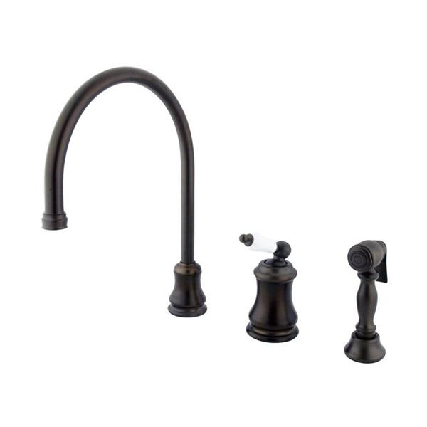 Elements of Design Chicago Oil-Rubbed Bronze 1-Handle Deck-Mount High-Arc Handle Kitchen Faucet Elements of Design Chicago Oil-Rubbed Bronze 1-Handle Deck-Mount High-Arc Handle Kitchen Faucet