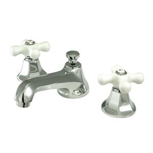 Elements of Design New York Chrome Porcelain cross handle Widespread Bathroom Sink Faucet