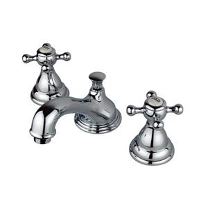 Elements of Design Royale 3.38-in Chrome Buckingham Cross Handle Widespread Bathroom Sink Faucet