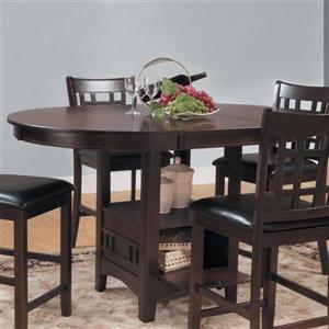 HomeTrend Junipero Dark cherry Composite Round Extending Counter Table