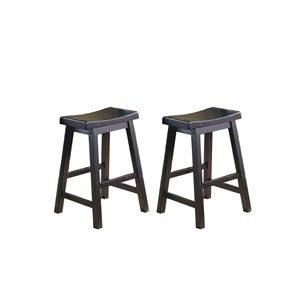 Homelegance Saddleback Sand-Through Black Counter Stools (Set of 2)