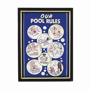 RAM Game Room Products Framed Pool Rules Sign 16-in x 22-in Wall Art