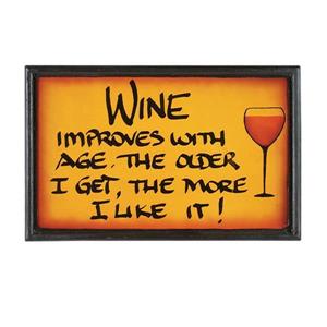 RAM Game Room Products Framed Wine Improves Sign 8-in x 13-in Wall Art