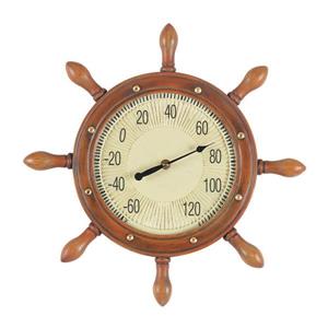 RAM Game Room Products Wireless Indoor/Outdoor Handpainted Captain's Wheel Thermometer