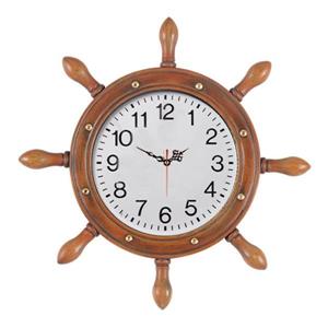 RAM Game Room Products Brown Captains Wheel Analog Round Outdoor Wall Clock