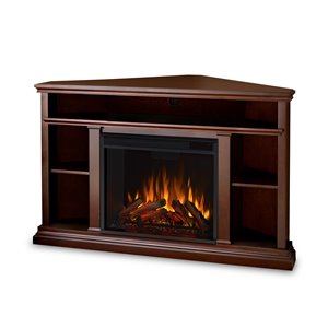 Real Flame Churchill 50.75-in Corner Infrared Electric Fireplace in Dark Espresso