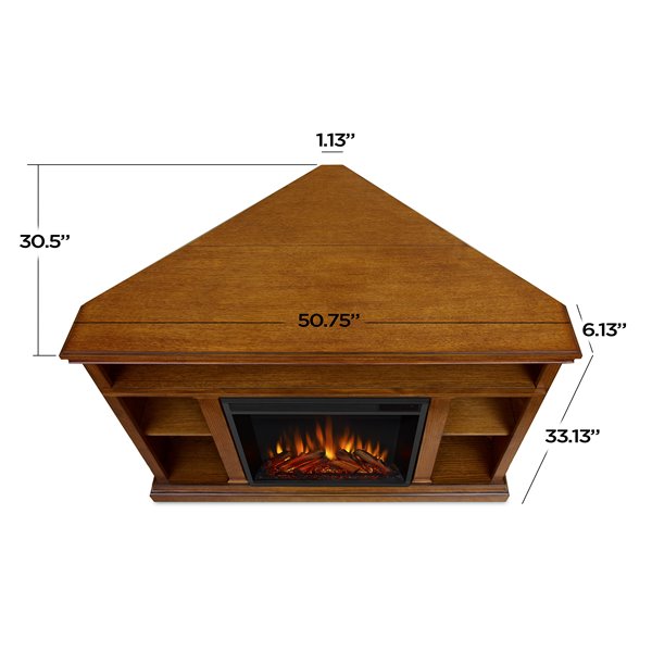 Real Flame 50.75-in W Oak LED Electric Fireplace