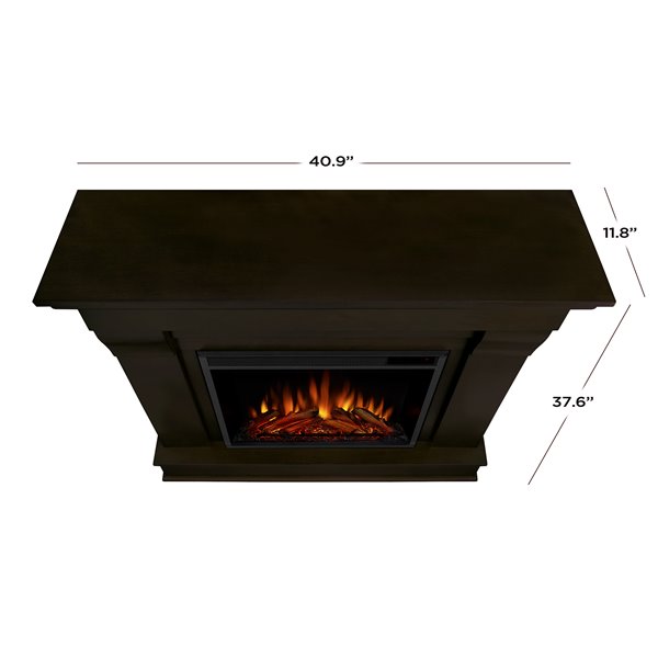 Real Flame 40.9-in W Dark Walnut LED Electric Fireplace