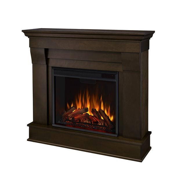 Real Flame 40.9-in W Dark Walnut LED Electric Fireplace