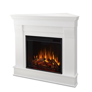 Real Flame Chateau 40.9-in Corner Infrared Electric Fireplace in White