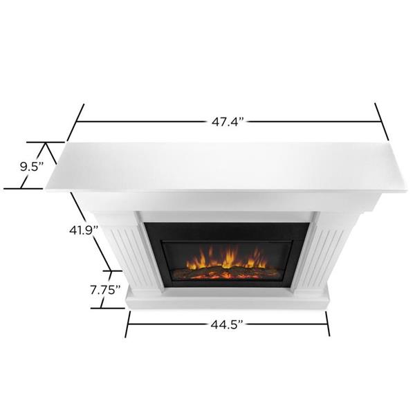 Foyer électrique à Infrarouge de 47.5 po Crawford en Blanc par Real Flame