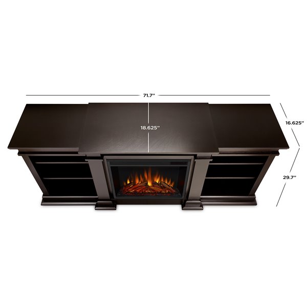 Real Flame 72-in W Dark Walnut LED Electric Fireplace