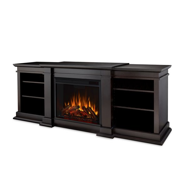 Real Flame 72 In W Dark Walnut Led Electric Fireplace G1200e Dw Rona