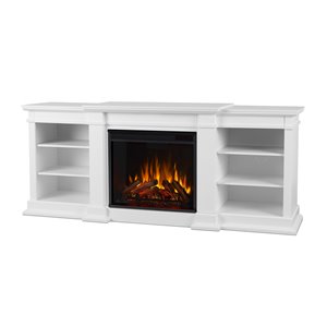 Real Flame Fresno 72-in White Infrared Electric Fireplace with Integrated Media Console