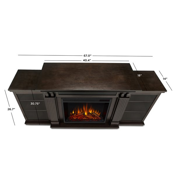 Real Flame Calie 67-in Infrared Electric Fireplace Media Console in Dark Walnut