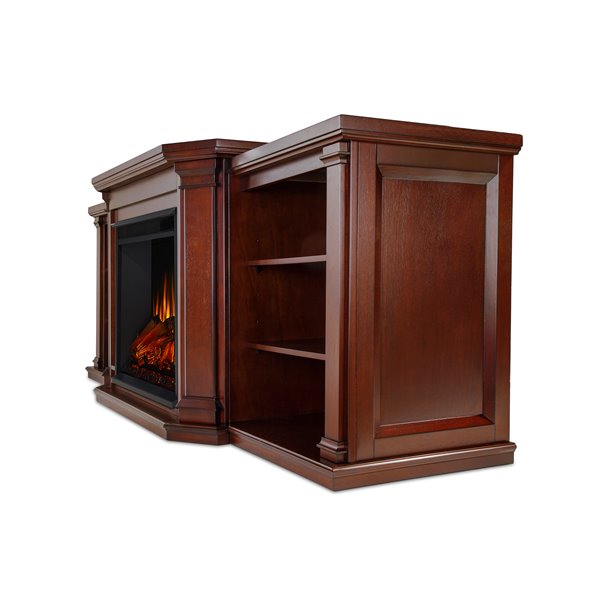 Real Flame 74.25-in W Dark Mahogany Fan-forced Electric Fireplace