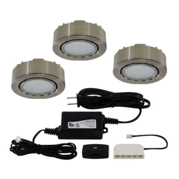 Liteline Corporation LED 3K 12V 2W Matte Nickel 3-Puck Light Kit